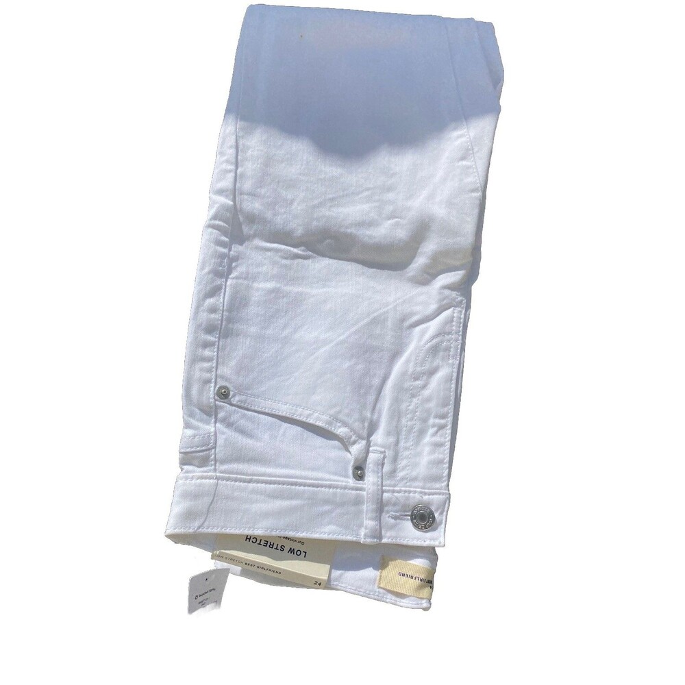 Gap Women’s Boyfriend Jeans Size 24 Ivory Mid Rise Low Stretch New With Tags